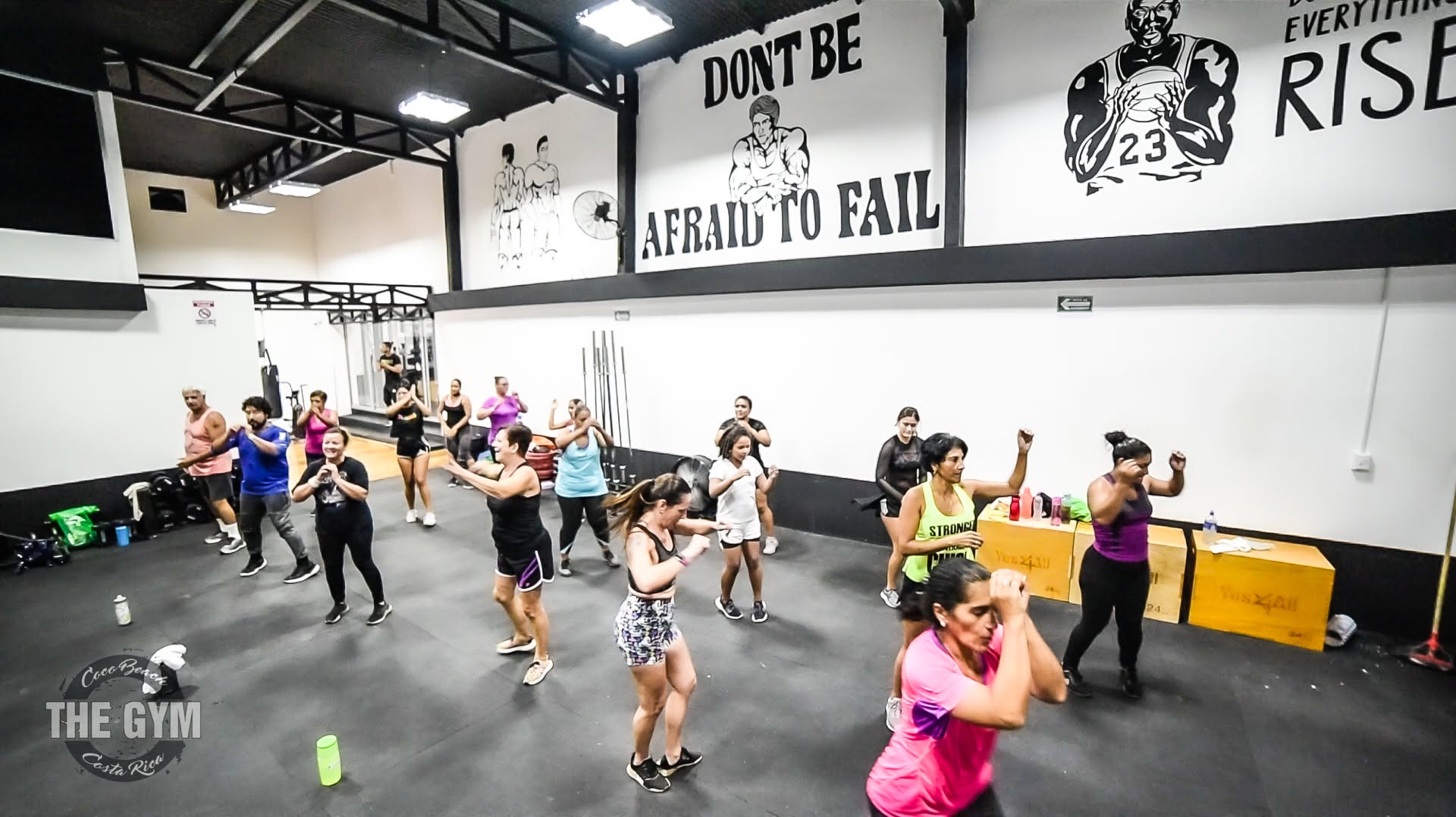 Zumba class in the studio at The Gym Coco Beach